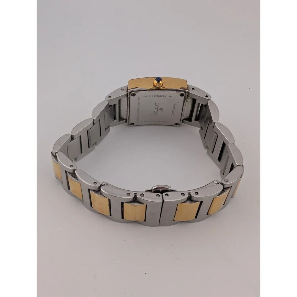 Croton Swiss Watch Women Cubic Zirconia‎ Bezel Two Tone 7